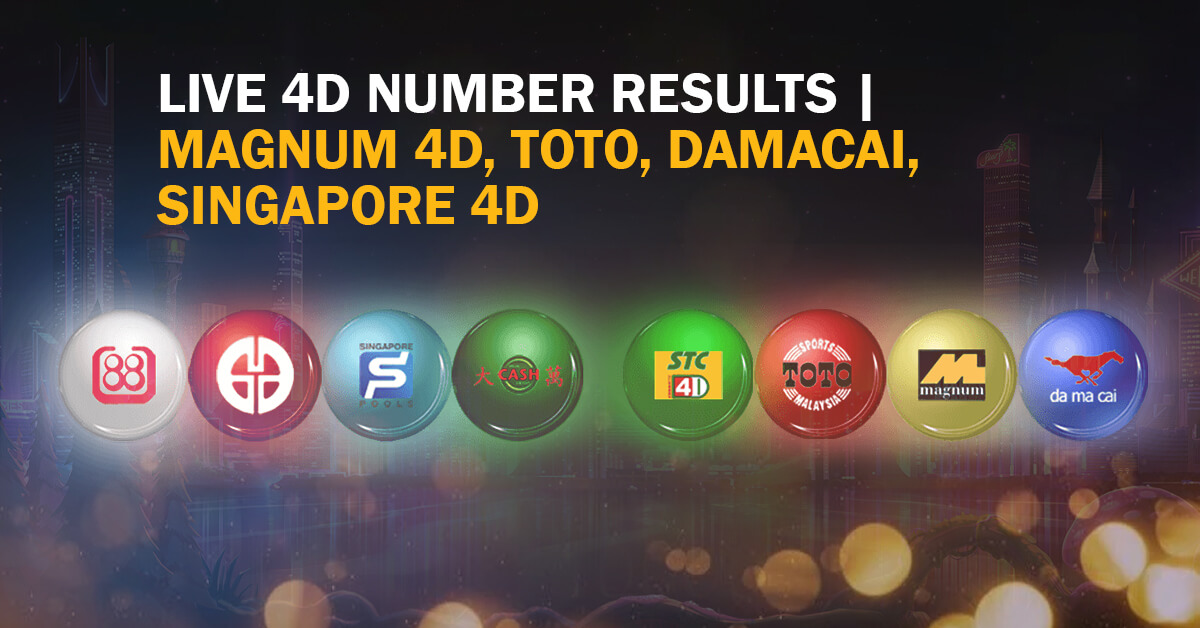 Live 4D Number Results Magnum 4D, TOTO, DaMaCai,Singapore-4D