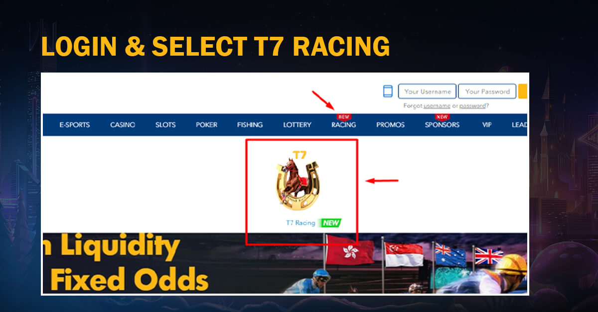 Login & Select T7 Racing
